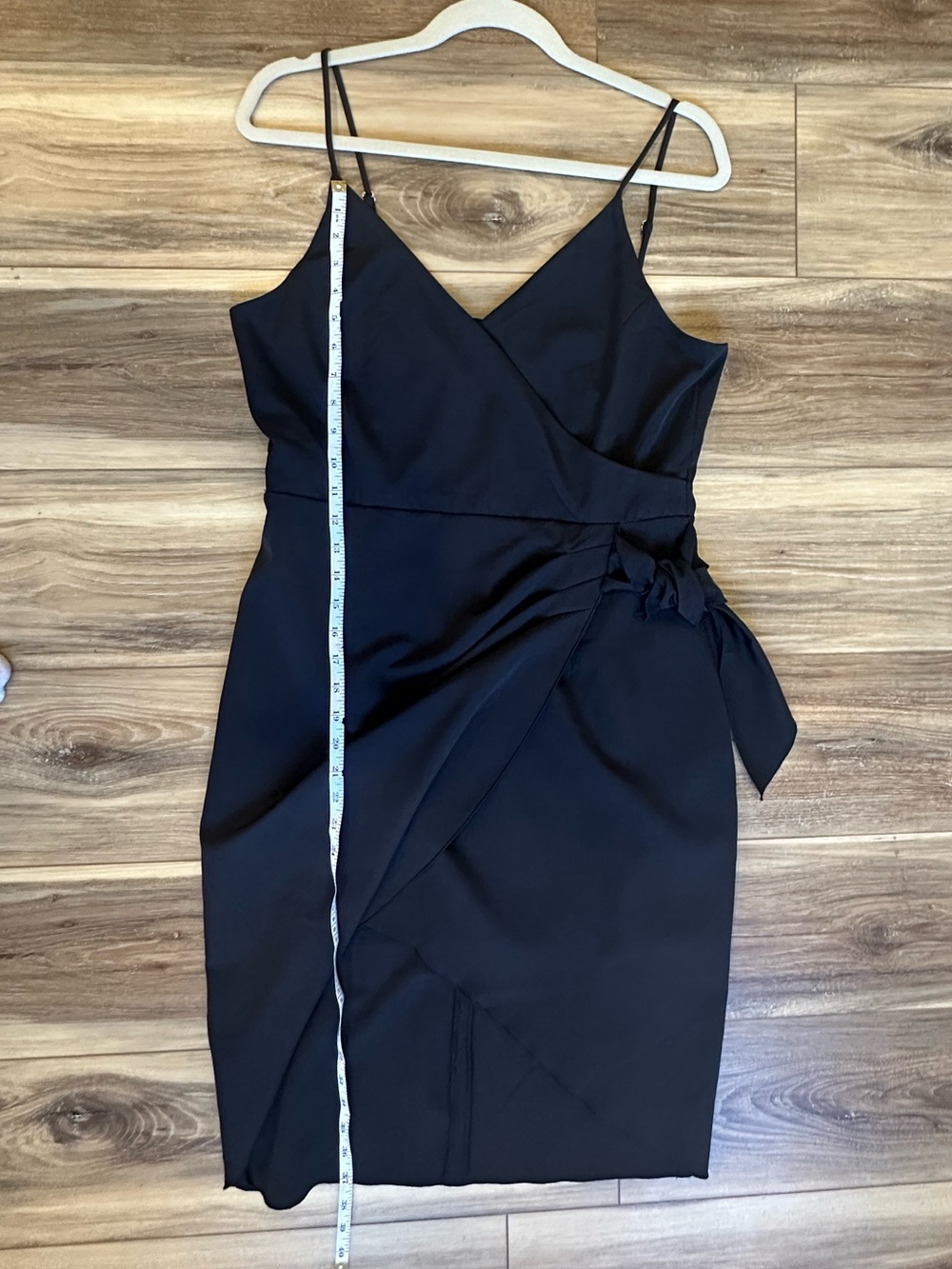 BCBG Generation Black Wrap Style Cocktail Dress Size 10 NWT - Picture 2 of 6